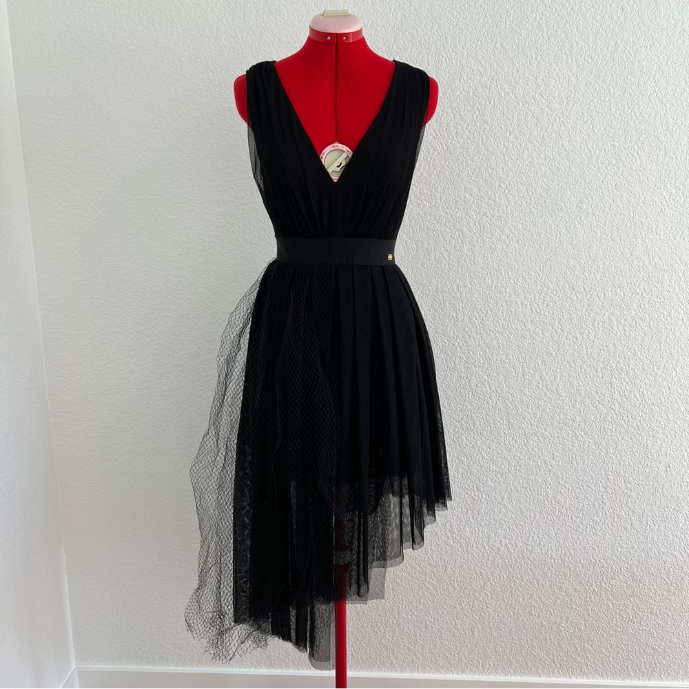 Relish Little Black Dress Sleeveless V-neck Asymmetrical Size XS